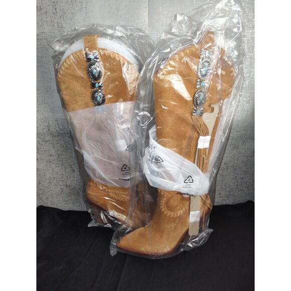 Jessica Simpson Lisabeth Fringe Tall Western Boots Sz 8.5M - Picture 2 of 11